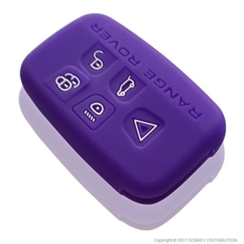 Massimiliano Incas DOBREV 5 Buttons Silicone Smart Key Case Rubber Cover Skin Fob Holder for Land Rover RANGE ROVER Evoque Sport Vogue Discovery Freelander Remote Key (purple)