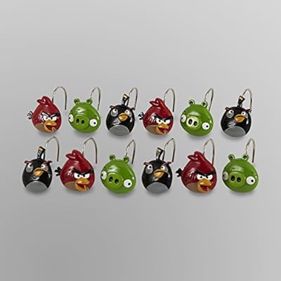 Amazon Com Angry Birds Shower Curtain Hooks Toys Games