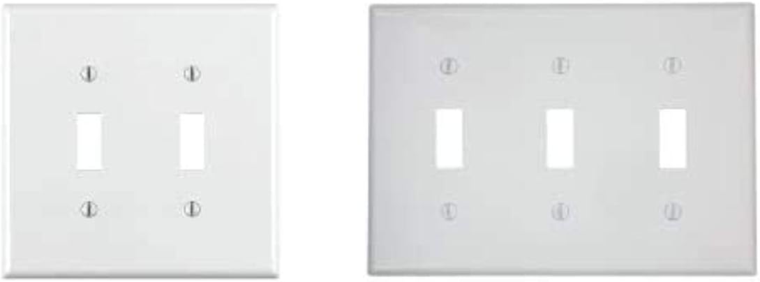 Leviton 80701-W 1-Gang Toggle Device Switch Wallplate, Standard Size, Thermoplastic Nylon, Device Mount, White - Switch Plates - 