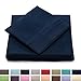 Cosy House Collection Everyday 1500 Series Bed Sheet Set - Ultra Soft & Cool Hotel Bedding - Deep Pocket - Wrinkle, Stain and Fade Resistant - 5 Piece Set (Split King, Navy Blue)