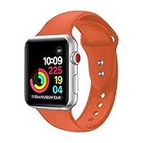 Sport Band For Apple Watch ,Soft Silicone Strap Replacement Wristbands For Apple Watch Sport Series 3 Series 2 Series 1 NIKE+ Sports and Edition (Orange 42mm M/L)
