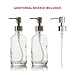 California Home Goods 2 Pack, 8 oz. Liquid Soap Dispenser, BONUS PUMP included, Refillable Round Clear Glass Bottle, Perfect for Liquid Soap, Essential Oils and Lotions, By