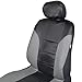 Motor Trend Two Tone PU Leather Car Seat Covers - Black Classic Accent Gray Sides - Premium Leatherette - Front Pair