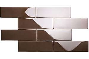 Giorbello Glass Subway Backsplash Tile, 4x12, Classic Brown