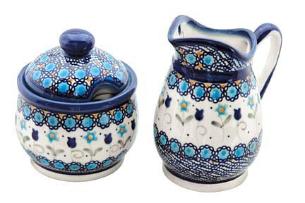 Polish Pottery Savannah Sugar & Creamer Set