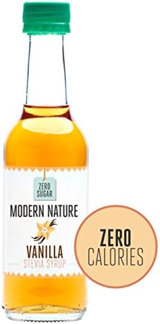 Modern Nature Vanilla Coffee Syrup - Sugar Free - Calorie Free - Naturally Sweetened with Stevia - 250ml