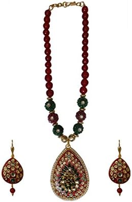 Charvee Red Grandiose Tanjore Regal Set