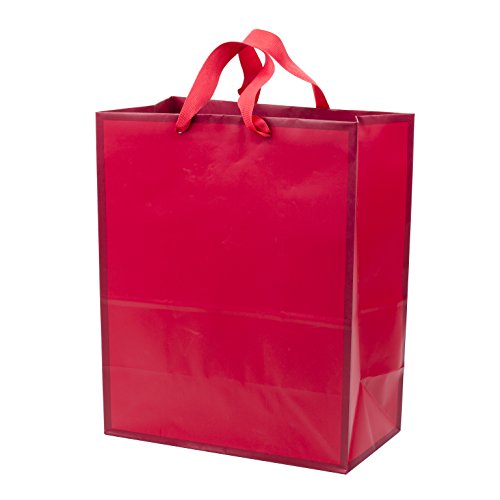 Hallmark 13" Large Red Gift Bag for Holiday, Birthday, Baby Shower, Valentine