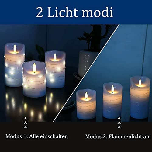 danip Sky Blue LED Flameless Candle with Embedded Starlight String, 3