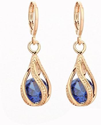 Earrings, Paymenow Women Fashion Dangle Earrings Zircon Chain Geometric Hoops Earrings Jewelry for Women Girls (Blue)