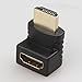 RELPER-LiNESO 4PCS HDMI Right Angle Connectors Adapters 2X 90 Degree connectors and Two 2X 270 Degree Connectors for HDTV HDCP 3D&4K (4X HDMI M/F Angle Adapter)