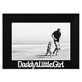 Daddy's Little Girl Picture Frame, Glass Front - Color: Black - Fits Photos 4x6 - Easel Back for Table Top Display