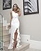 BTFBM 2018 Women’s One Shoulder Split Bodycon Mermaid Evening Cocktail Long Dress (White, X-Large)
