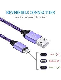 Cable Micro USB, ailkin 5-Pack 6 ft Nylon Trenzado Cables de alta velocidad para Samsung Galaxy S7 S6, Sony, LG, Motorola, HTC, tablets Android y más