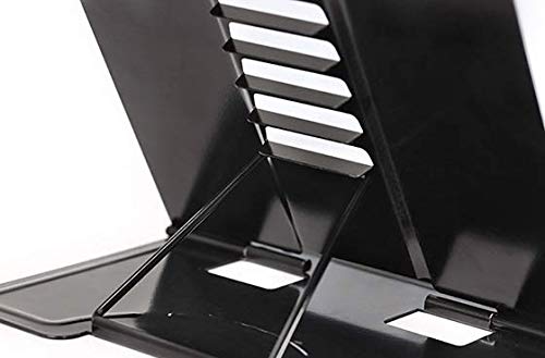 CY craft Adjustable Book Stand,Metal Book Holder and Page Paper Clips-Cookbook Reading Rest Portable Lightweight Bookstand-Textbooks Bookstands-Tablet Cook Recipe Stands,Black,7.5×8.3 Inch,Pack of 1