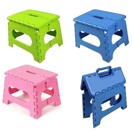 J AND V ENTERPRISE Nevil Super Strong Foldable Step Stool for Adults and Kids, 11-inches(Colour May Vary)