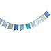 INFEI 3.5M/11.5Ft Floral Vintage Fabric Big Fishtail Flags Bunting Banner Garlands for Wedding, Birthday Party, Outdoor & Home Decoration (Blue)
