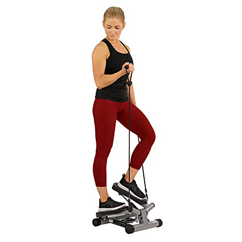 sunny health & fitness twisting stair stepper with bands