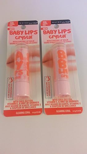 BABY LIPS Crystal Moisturizing Lip Balm Gleaming Coral .15 Oz (2 Pack) by Maybelline