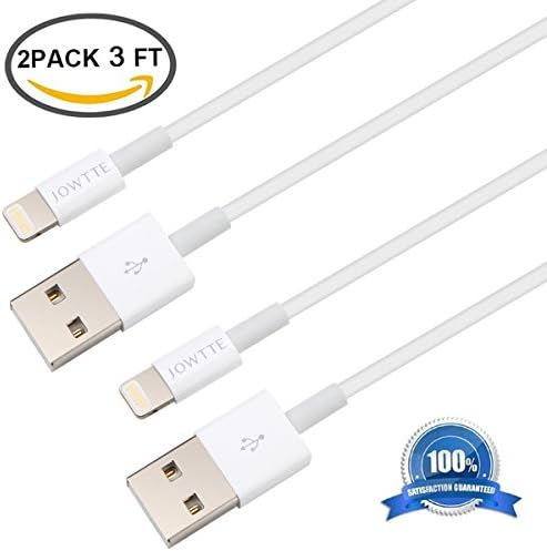 Lightning Cable JOWTTE iPhone Charger Cable For iPhone 6 Apple Approved Certified 2-Pack 3ft / 0.9m (White)