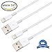 Lightning Cable JOWTTE iPhone Charger Cable For iPhone 6 Apple Approved Certified 2-Pack 3ft / 0.9m (White)