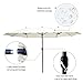 Outsunny 15' Double-Sided Outdoor Patio Market Umbrella with Air Vents - Cream White