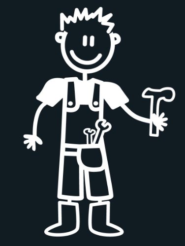 My Family Car Stick Figure Sticker Decal Father bob the builder- F9