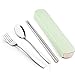 K-Steel 3PCS Portable Flatware with Travel Box - Green