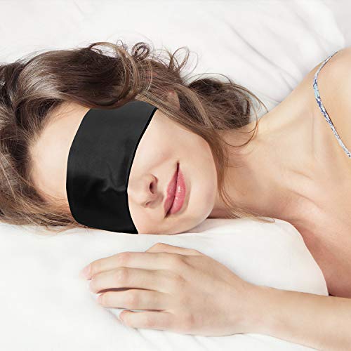 Whaline-confezione-da-2-bende-in-raso-per-gli-occhi-mascherine-per-dormire-da-150-cm-nera-e-rossa