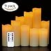 Eldnacele Flameless Flickering Pillar Candles, LED Battery Operted Candles with Remote and Timer, Set of 9(H 4