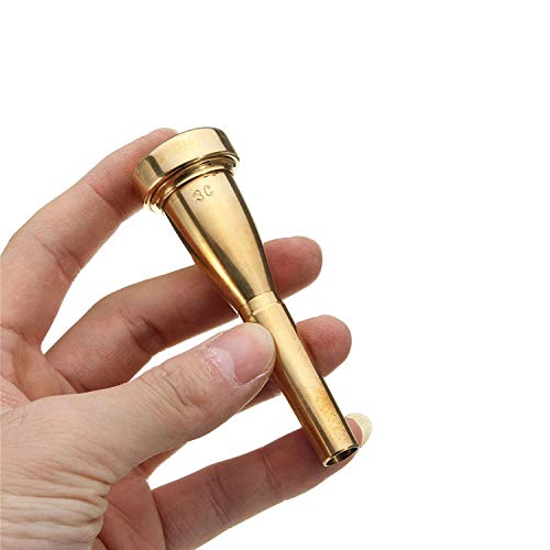 SunTrade Copper Alloy Trumpet Mouthpieces for For Yamaha or Bach, Conn and King Trumpet (5C, Gold 1)