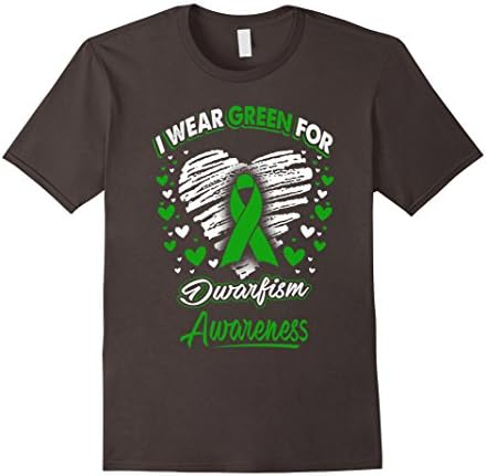 Men's I Wear Green For Dwarfism Awareness T Shirt 3XL Asphalt