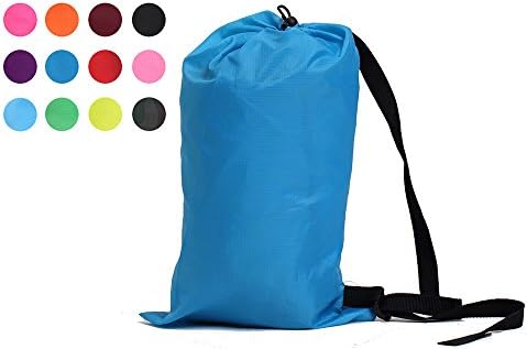 Inflatable Lounge Bag Hammock Air Sofa Chair with Carry Bag and Pool Float Ships Fast! Ideal for Indoor or Outdoor Hangout or Inflatable Lounger for Camping Picnics &amp; Music Festivals (Blue)