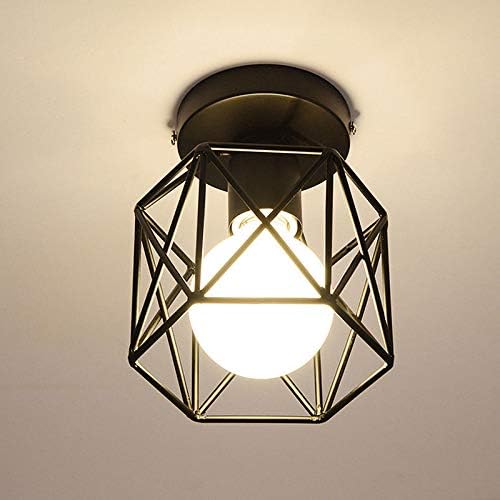ShangSky Industrial Ceiling Lamp,Retro Lamp Shade Ceiling Pendant Lights,Square Diamond Iron Chandelier Pendant Light Fixture for Hallway Entrance Aisle Porch