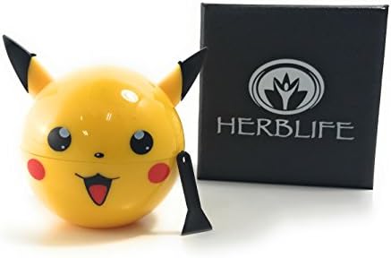 Herb Life Premium Pokémon Pikachu 3 Piece Herb Grinder With Pollen Scraper for Herbs, Spices, Tobacco (Grinder is 2 In/50 mm)