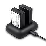LP-E10 ENEGON Replacement Battery (2-Pack) and Rapid Dual Charger for Canon LP-E10 and Canon EOS Rebel T3, T5, T6, Kiss X50, Kiss X70, EOS 1100D, EOS 1200D, EOS 1300D.(100% Compatible with Original)