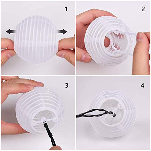 Lezonic Solar Lichterkette Lampion Außen, 8 Meter 30 LED Laternen 8 Modi Wasserdicht Solar Beleuchtung für Garten… – Bild 7