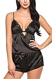 Avidlove Women Lace Lingerie Satin Sleepwear Sexy Pajamas Camisole Short Sets
