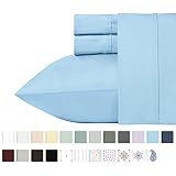 California Design Den 400 Thread Count 100% Cotton Sheet Set, Blue Twin XL Sheets 3 Piece Set, Long-Staple Combed Pure Natural Cotton Bedsheets, Soft & Silky Sateen Weave