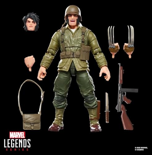 Hasbro Marvel Legends Series - Wolverine (WWII Logan), action figure ispirata ai fumetti degli X-Men