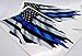 AZ House of Graphics Thin Blue Line Flag Decal Tattered Thin Blue Line Sticker Support Law Enforcement Flag Stickers Blue Lives Matter Sticker for Car Window Truck Motorcycle Made in USA - 2 Pack