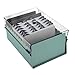Acrimet 4 x 6 Card File Holder Organizer Box Metal Base Heavy Duty (AZ Index Cards and Divider Included) (Green Color with Clear Crystal Plastic Lid Cover)