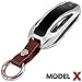 First2savvv Alumium Hard Keyless Remote Key Fob Flip Key Protection Case Cover For Tesla Model X CAR-YS-Model X-16