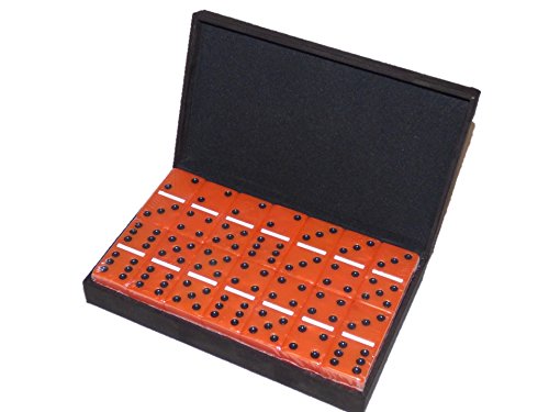 BigSix Bones Double 6 Marbleized Red/Black/White Tournament Size Dominoes