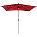 Abba Patio 9 by 7 Feet Rectangular Patio Umbrella with Solar Powered 32 LED Lights with Tilt and Crank, Dark Red