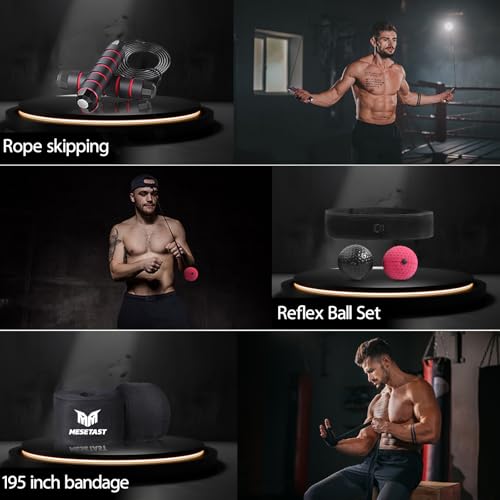 Mesetast Punching Bag for Adults, 4ft Heavy Boxing Bag Set with 12 OZ Gloves for MMA Karate Kickboxing Boxing - Unfilled