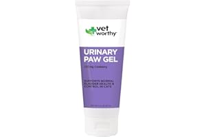 Vet Worthy Urinary Paw Gel for Cats - Cat Supplement to Support Healthy Urinary Tract and Bladder Health - Feline Supplement with Cranberry Extract, L-Lysine and Vitamin C - Salmon Flavor, 3oz