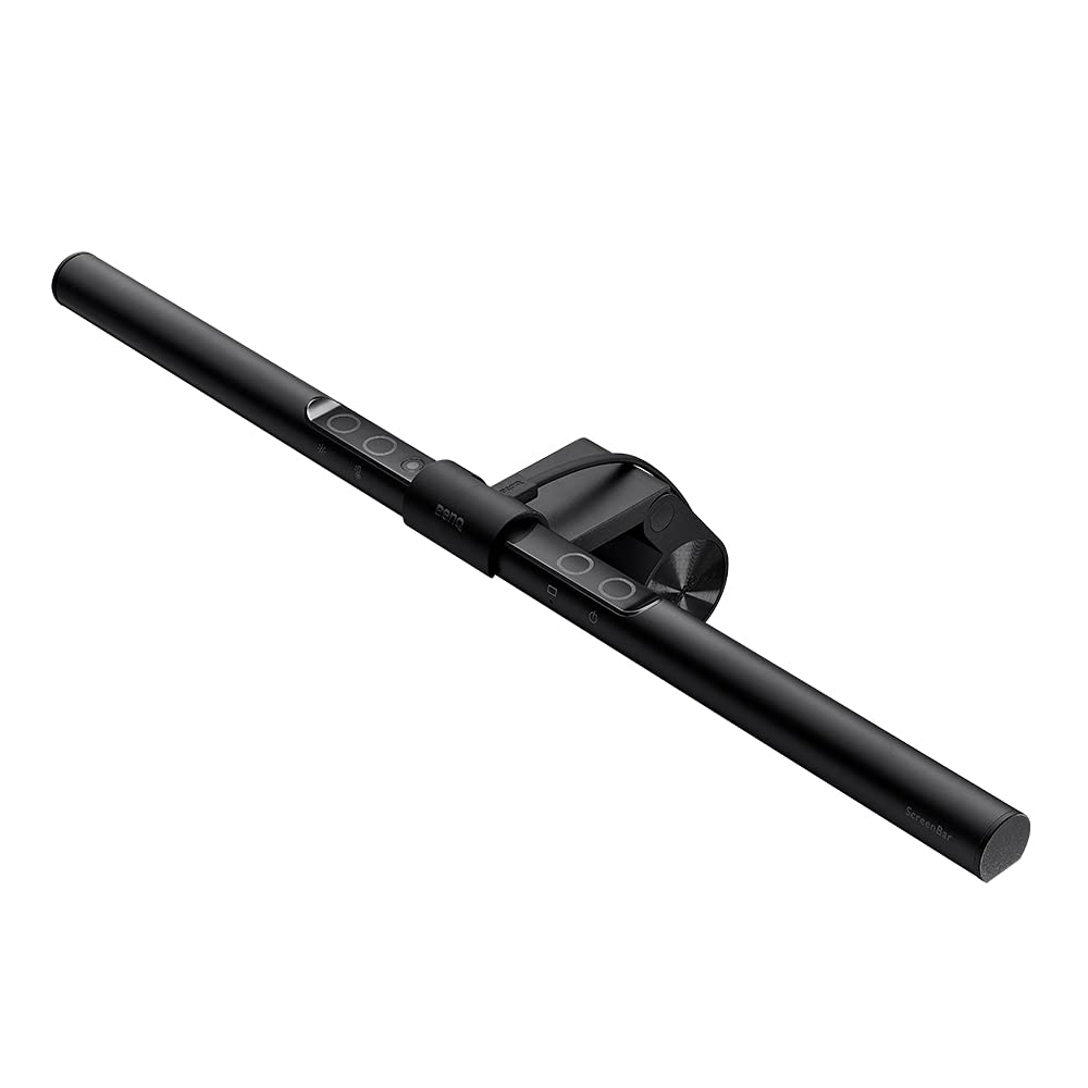 BenQ ScreenBar Monitor Light LED Light Bar with Auto Dimming, Stepless Hue Adjustment and Touch Control, Space Saving Home Office Lamp, Eye Caring, No Screen Glare, Matte Black Daylight LED Lamp