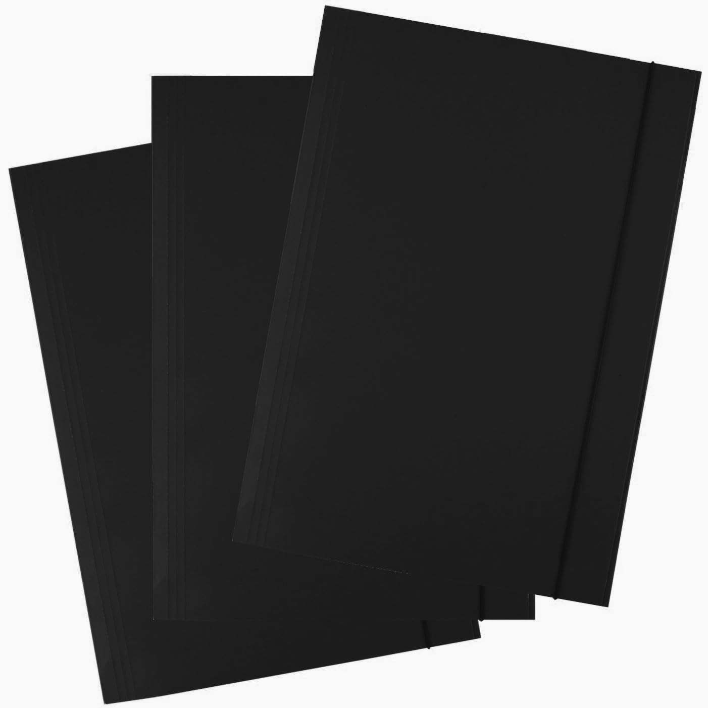 D.RECT cardboard document folders, with elastic band, 300 g, black, A4, 9077, 1 set of 25 pieces — image 1
