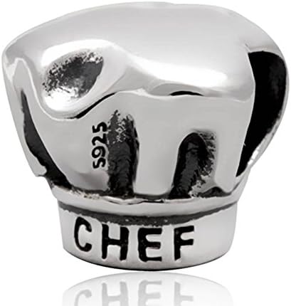 Charmstar I love Cooking CHEF Hat Charm Vintage 925 Sterling Silver Bead Fits European Bracelet